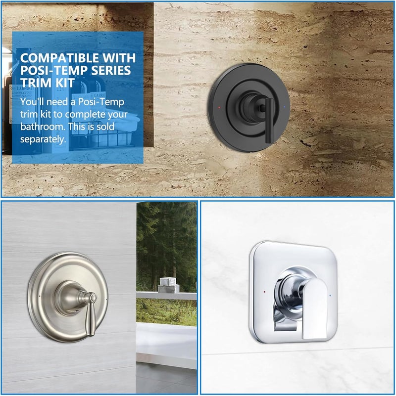 Ultrimkit 2510 Pressure Balancing Shower& Tub Valve, Compatible with Moen Fits Posi-Temp Trim Kit, Four Port Cycle Valve with Standard 1/2-Inch IPS Connections - Image 3