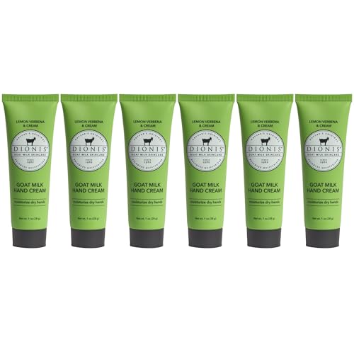 Dionis Goat Milk Hand Cream Moisturizing Lotion for Dry Skin Safe for Sensitive Skin Lemon Verbena Cream 1 oz Pack of 6 - Image 1