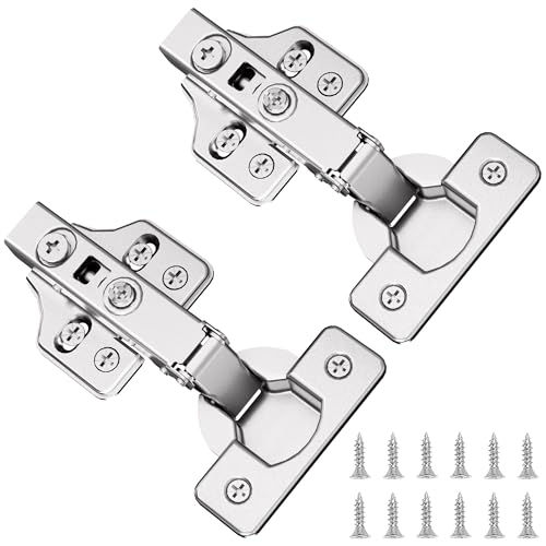 Luokim 2 Pack 1 Pairs Frameless Soft Close Full Overlay Cabinet Hinges European Cabinet Door Hinges 35mm Cup Concealed Kitchen Cabinet Hinges - Image 1