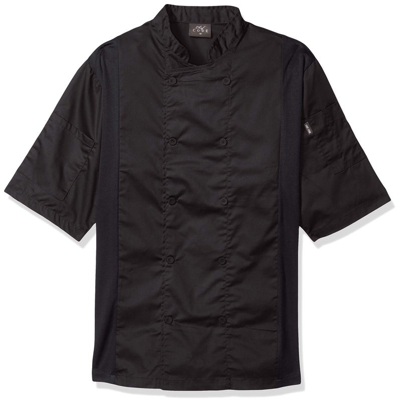 Chef Code Mens Chef Coat with Side Vents Charcoal XLarge