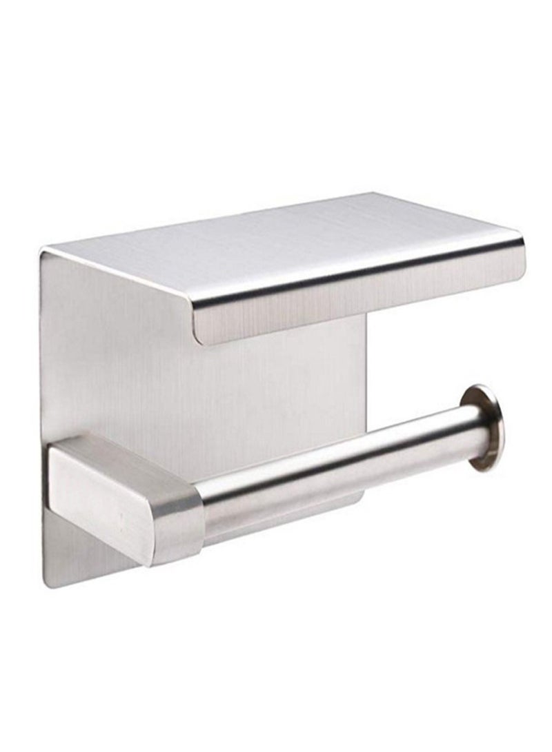 Excefore Toilet Roll Holder No Drilling 304 Stainless Steel Self Adhesive and Wall Mounted WC Tissue Holder for Bathroom Kitchen - Image 1