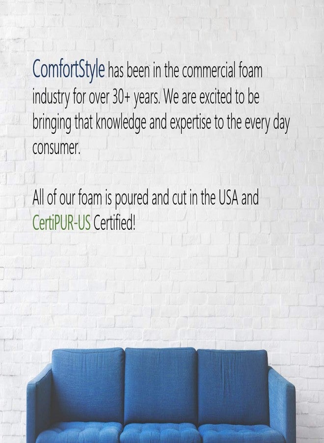 ComfortStyle High Resilience 2.5lb Density Replacement Seat Cushion Upholstery Foam for Sofa or Dining Chair, 2 Inch Thick, (2 x 20 x 82) CertiPUR-US Certified - Image 5