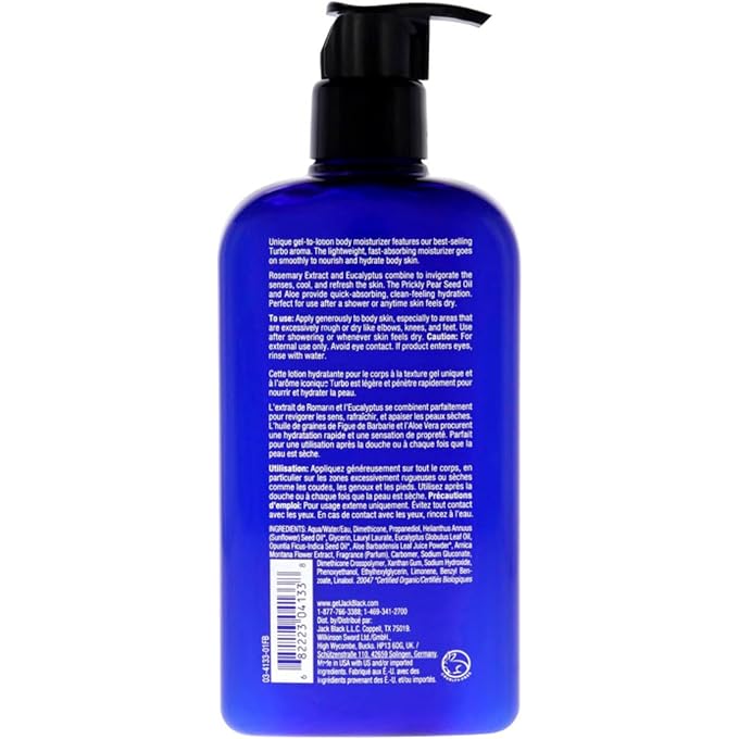 Jack Black Turbo Body Lotion Energizing Gel Moisturizer, 16 Fl Oz - Image 2