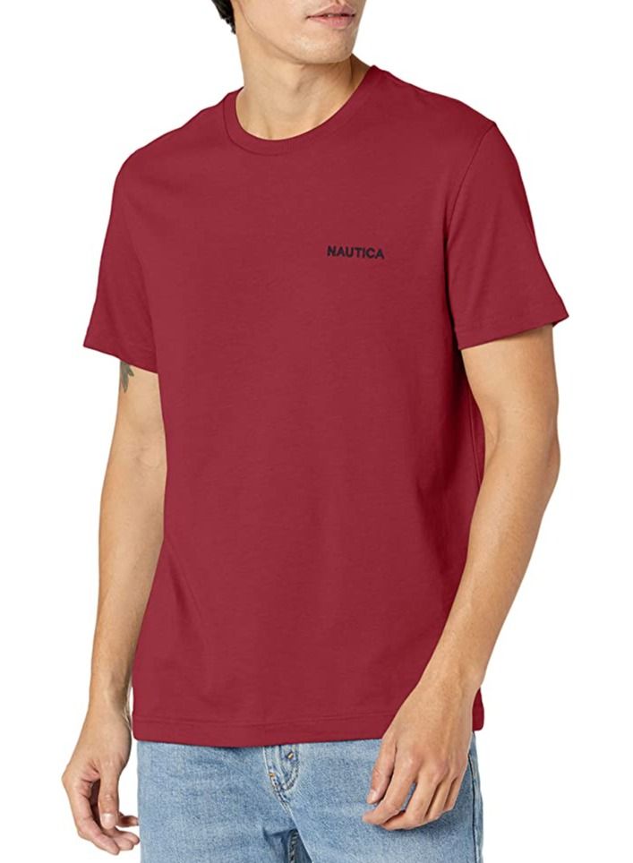 NAUTICA Nautica Men's Short Sleeve Solid Crew Neck T-Shirt, Barolo Solid, L  - Image 1