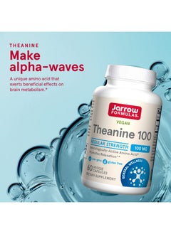 jarrow formulas Theanine 100 Mg 60 Veggie Capsules Neurologically Active Amino Acid Found In Green Tea Supplement Promotes Relaxation  Focus Up To 60 Servings  - Image 3