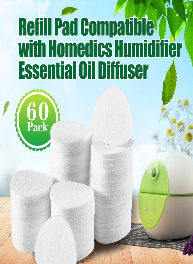 haizusai 60 Pack White Refill Pads Compatible with Homedics Humidifier Essential Oil Diffuser Replacement Microfiber Triangle Tray Pads - Image 2