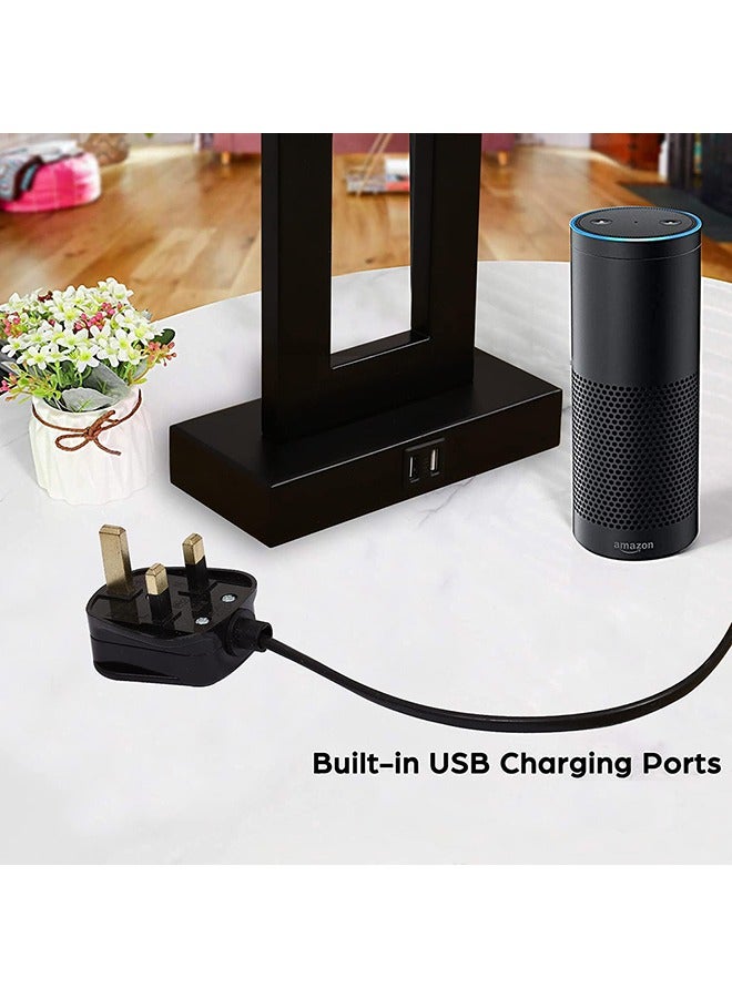 لينند مجموعة من 2 لمسة مصباح مكتبي مع اثنين من منافذ USB ، 3 طرق ضوء قابل للتعديل مجلس الوزراء السرير الحديثة ، السرير لمسة مصباح مكتبي مع نسيج كريم لون عاكس الضوء ، تنطبق على غرفة نوم غرفة الطعام غرفة المعيشة القراءة ، بما في ذلك مصباح LED  - Image 4