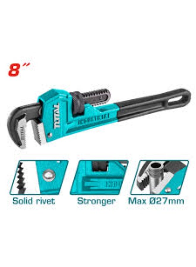 Total Pipe Wrench 8" – Heavy-Duty Adjustable Plumbing Wrench with Anti-Slip Handle for Pipes, Fittings, and Mechanical Repairs - Image 3