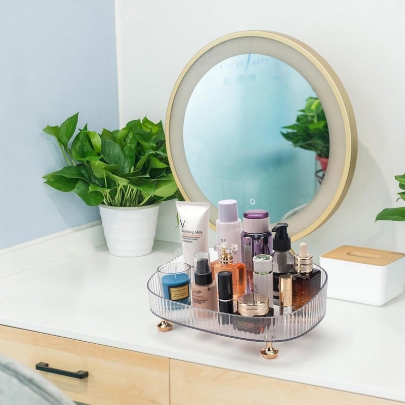 Makeup Perfume Organizer, Bathroom Vanity Tray, Decorative Dresser Tray, Countertop Organizer Tray for Cosmetics, Clear - Image 4
