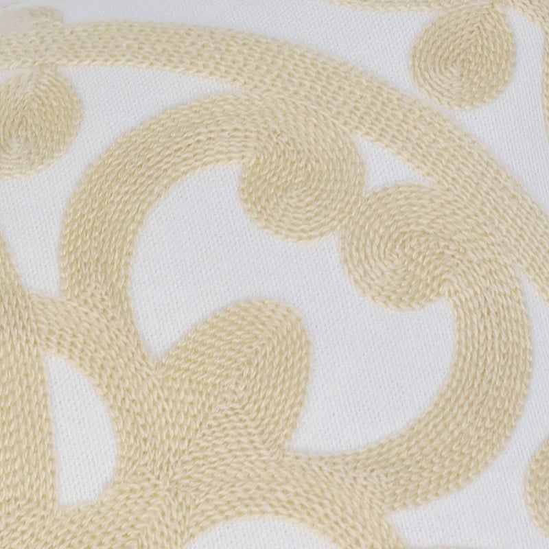 Alysheer Embroidered Decorative Throw Pillow Covers 18"x18" Set of 2 Pieces, Cozy Boho Mandala Knit Pattern, Durable 100% Cotton Canvasï¼ŒLight Beige Cushion Cases for Sofa Couch Living Room (Ivory) - Image 3