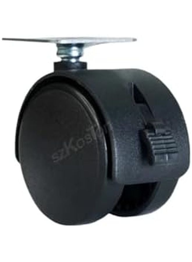 4 Pcs 2 Inch Black Nylon Swivel Caster Wheels Flat Plate Furniture Hardware Trolley - Image 3