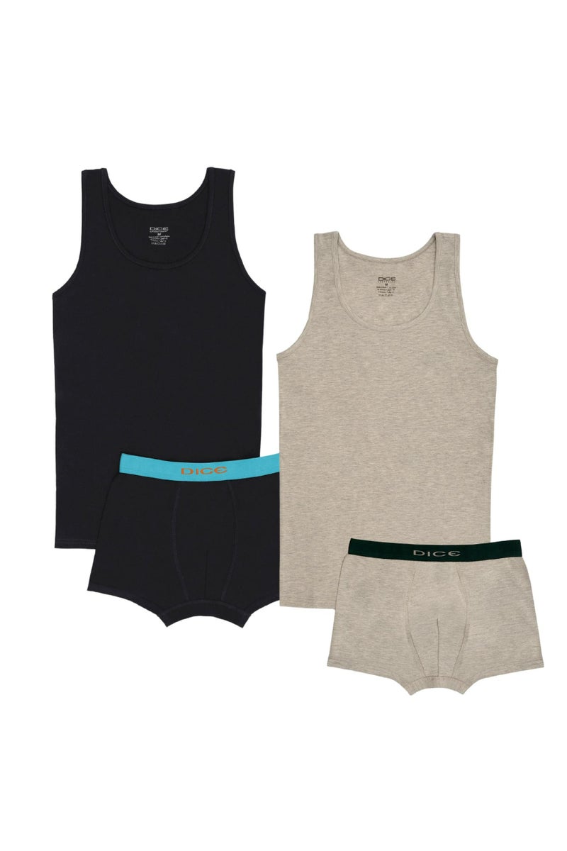 DICE Pack of 2 Men's Tank Top and Boxer Brief Set, Multicolor - Image 1
