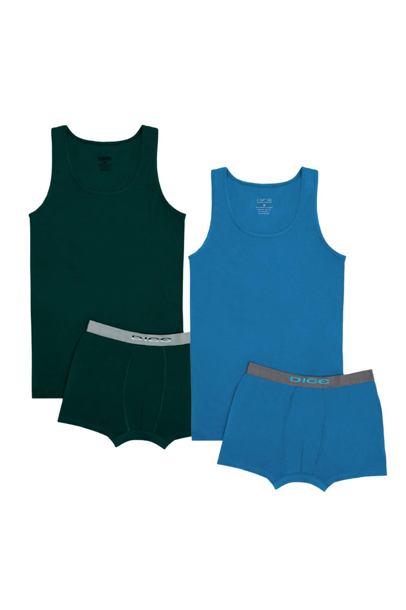 DICE Pack of 2 Men's Tank Top and Boxer Brief Set, Multicolor - Image 2