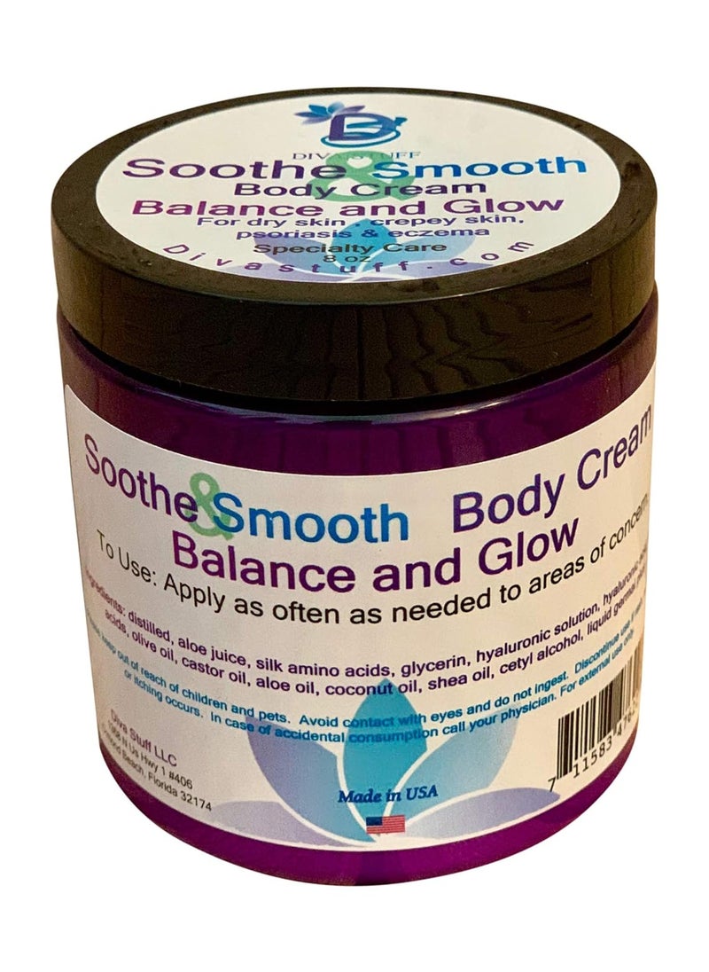 Diva Stuff - Soothe And Smooth Extra Dry Skin Crepey Skin Eczema Psoriasis and Damaged Skin Cream Balance and Glow Scent 8oz Jar - Image 1