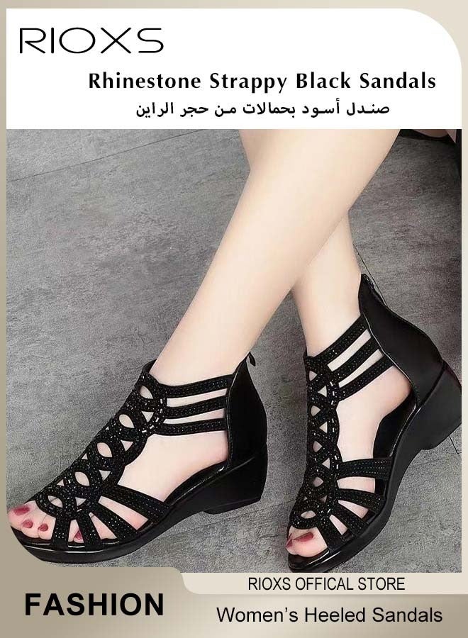 صنادل نسائية بكعب عالٍ ومقدمة مفتوحة، صنادل بكعب ع...