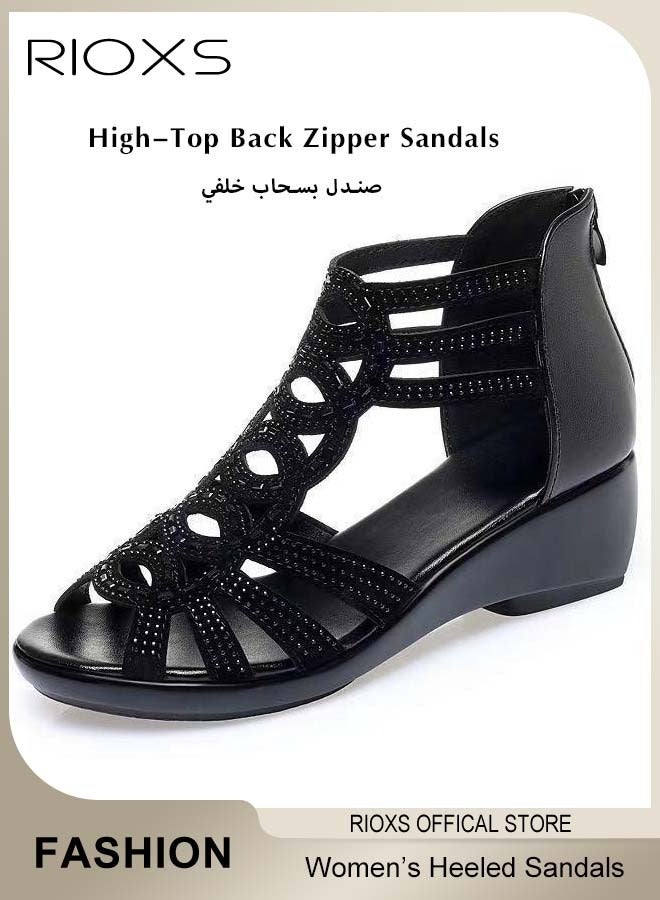 صنادل نسائية بكعب عالٍ ومقدمة مفتوحة، صنادل بكعب ع...