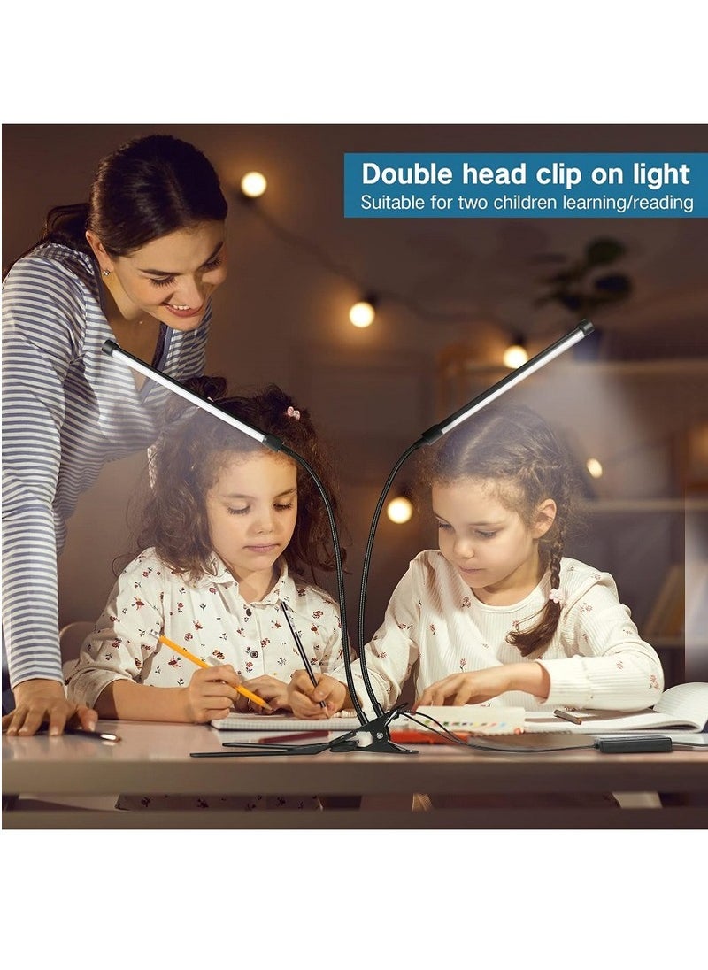 Generic LED desk lamp with a clamp, suitable for home offices. It has a USB interface, allows you to choose the light color, can be adjusted at multiple angles, and the brightness is adjustable too —— Black large size.  - Image 5