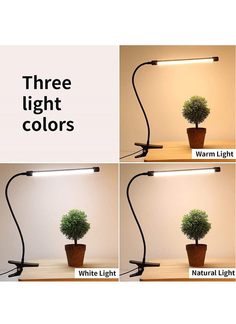 Generic LED desk lamp with a clamp, suitable for home offices. It has a USB interface, allows you to choose the light color, can be adjusted at multiple angles, and the brightness is adjustable too —— Black large size.  - Image 4