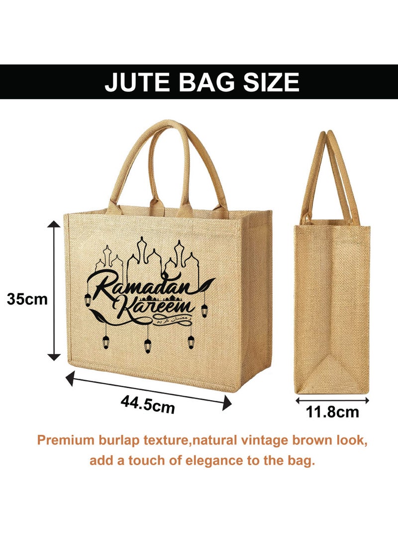 PRINTSHOP4ME Ramadan Mubarak Jute Tote Bags - Eco-Friendly Jute Grocery and Shopping Bags - Perfect for Shopping and Groceries Tote Bags - Gift for Ramadan - Ramadan Kareem Themed Jute Bag  - Image 2