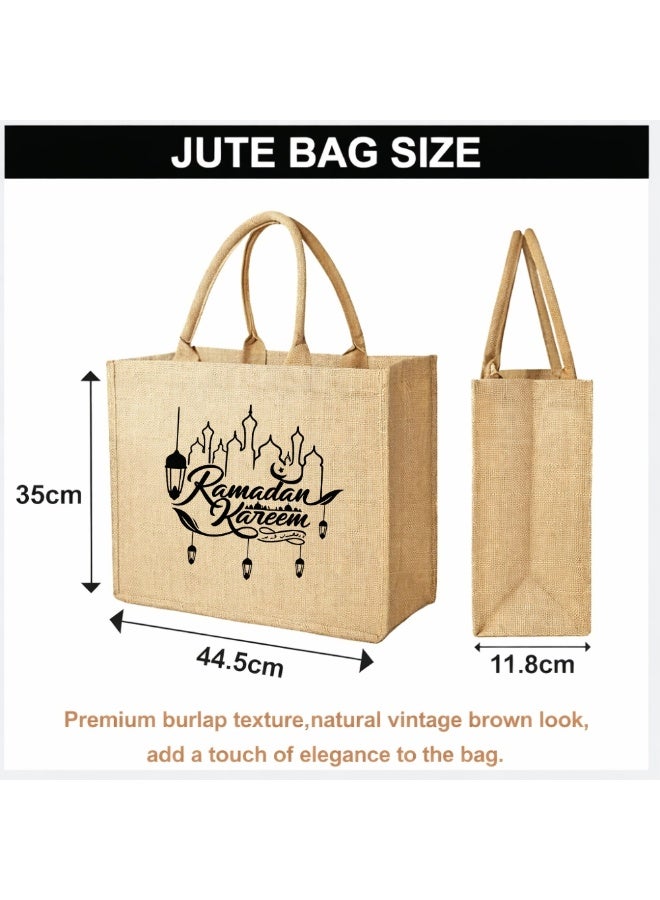 PRINTSHOP4ME Ramadan Mubarak Jute Tote Bags - Eco-Friendly Jute Grocery and Shopping Bags - Perfect for Shopping and Groceries Tote Bags - Gift for Ramadan - Ramadan Kareem Themed Jute Bag - Image 3
