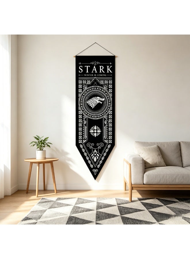 Starck House Flag from the "Game of Thrones" Series - 150 × 47 Cm - Woven Flag for Outdoor Walls - Image 1