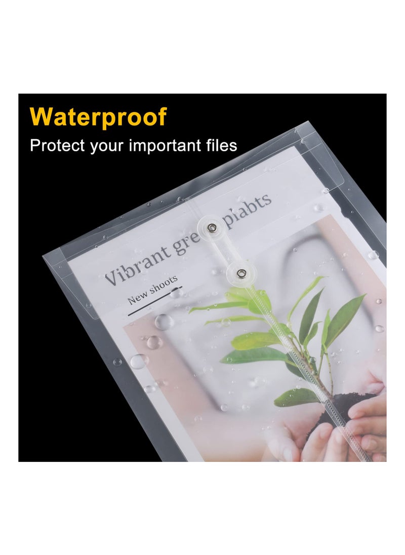 Generic - Clear A4 Plastic Wallets Folder - Waterproof Document Envelopes with 3cm Expansion and String Tie Closure, Ideal for Office, School, and Travel (20 Pack) - Image 1