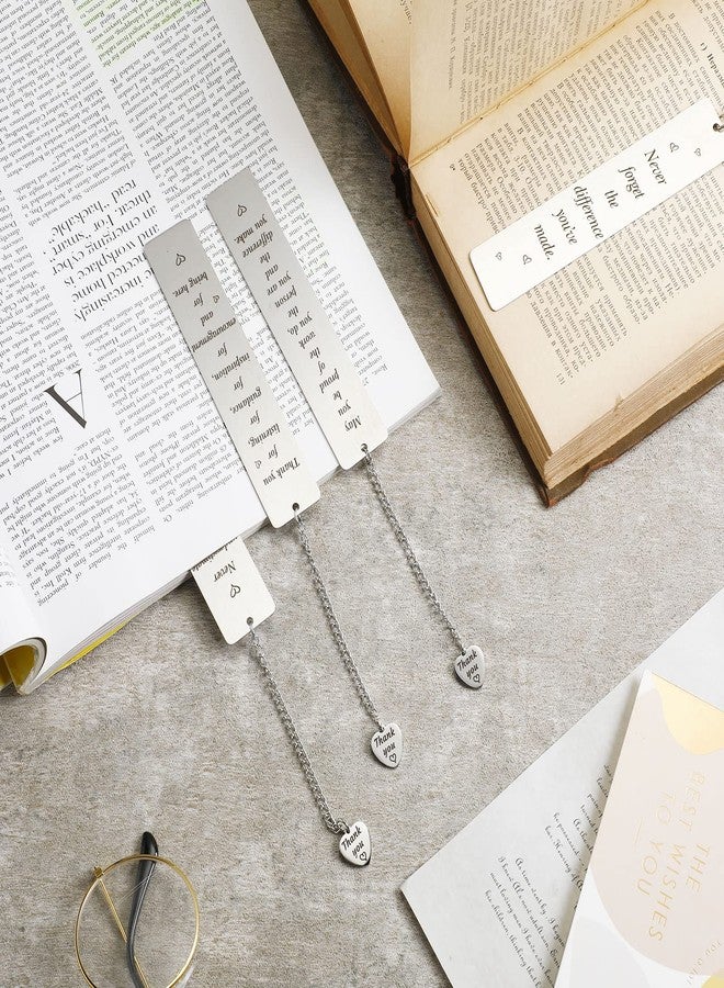 Ferraycle 8 Pcs Metal Bookmark Bulk Teacher Appreciation Gifts Never Forget The Difference You Make Bookmark for Friends Teacher Classmate Book Lovers Valentine's Day Gifts - Image 5