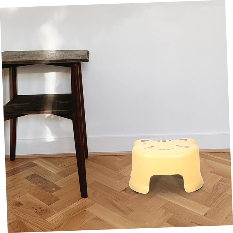 Generic Thickened Yellow Cartoon Plastic Step Stool Non-Slip Small Footstool for Bathroom Entrance Multi-use and Portable Foot Support for Bathing and Shoe Changing - Image 4