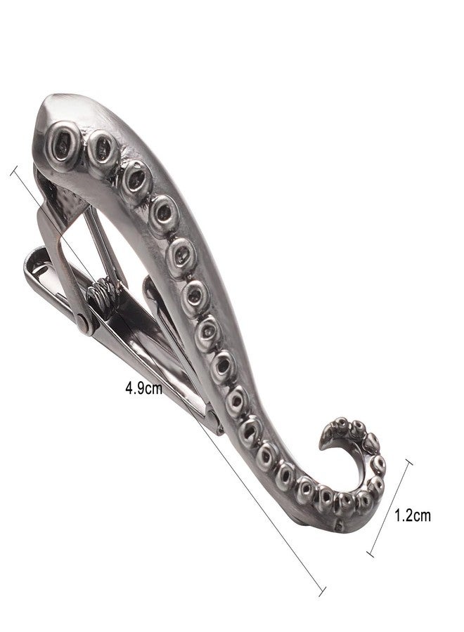 Yoursfs Unique Grey Octopus Tie Clips For Men Fun Octopus Tentacle Tie Clips Personalized Mens Jewelry Accessories - Image 3