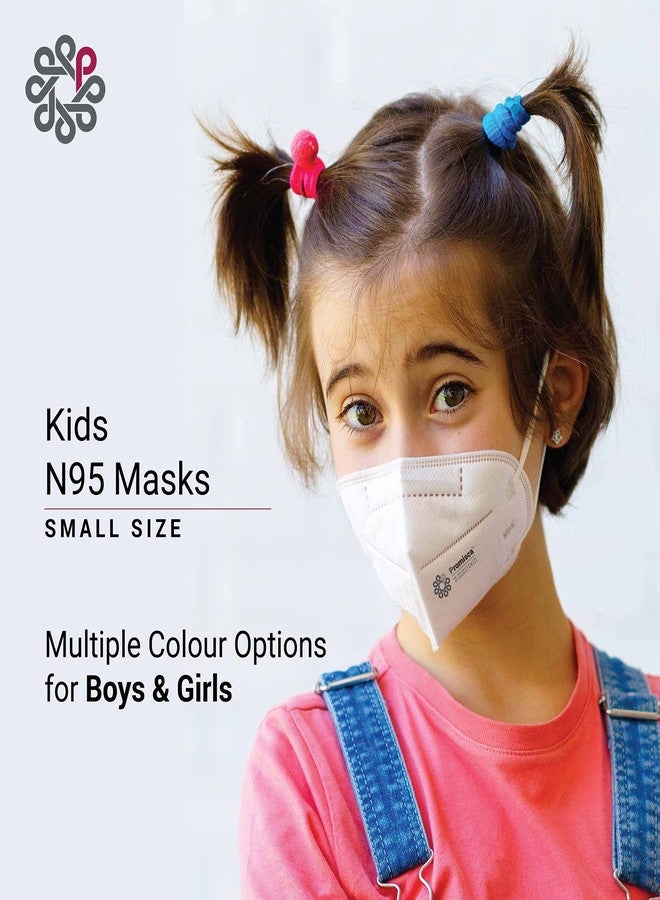 بروميسكا قناع بروميسكا N95 للأطفال (عبوة من 5 قطع) قناع وجه واقٍ بحلقة للأذن، ترشيح من 5 طبقات مع طبقات قطنية أصلية من القطن المنفوخ بالذوبان والهواء الساخن (عبوة من 5 قطع، أخضر فاتح) - Image 2