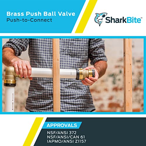 SharkBite 2 Inch Ball Valve, Push to Connect Brass Plumbing Fitting, PEX, Copper, CPVC, PE-RT and HDPE Pipe, UXLBV54 - Image 5