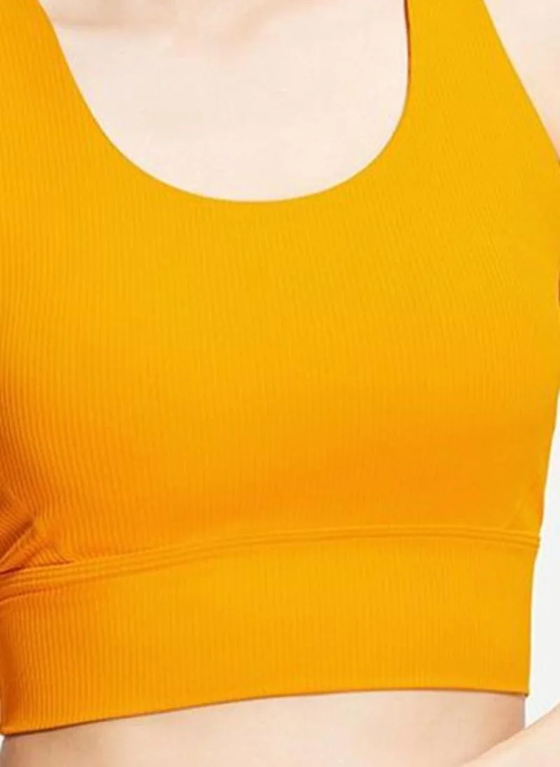 YUNIQEE Yellow Solid Regular Racerback Bra