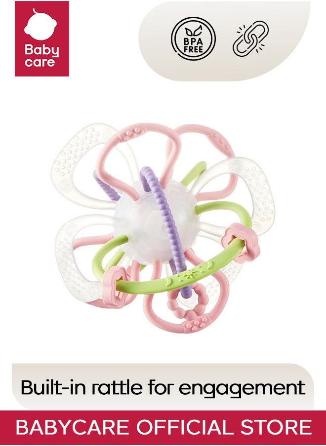 Babycare Babycare - Space Baby Teether Rattle, Weir Powder, BPA-Free, Non-Toxic, Soft Silicone, Safe for Babies, Gentle on Gums, Easy Grip, Colorful Design, Lightweight, Ideal for Teething Relief  - Image 1