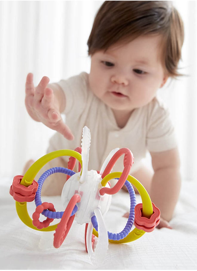 Babycare Babycare - Space Baby Teether Rattle, Weir Powder, BPA-Free, Non-Toxic, Soft Silicone, Safe for Babies, Gentle on Gums, Easy Grip, Colorful Design, Lightweight, Ideal for Teething Relief  - Image 3