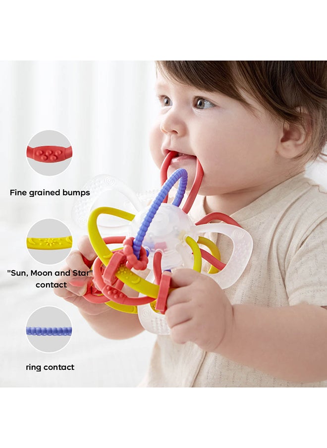 Babycare Babycare - Space Baby Teether Rattle, Weir Powder, BPA-Free, Non-Toxic, Soft Silicone, Safe for Babies, Gentle on Gums, Easy Grip, Colorful Design, Lightweight, Ideal for Teething Relief  - Image 5