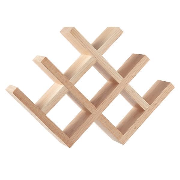 The CAF 8 Bottle Wine RackSpace Saving Tabletop Free Standing Wine Bottle Holder for Kitchen Natural  - Image 1