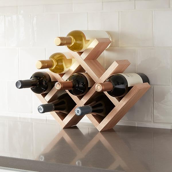 The CAF 8 Bottle Wine RackSpace Saving Tabletop Free Standing Wine Bottle Holder for Kitchen Natural  - Image 2