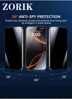 ZORIK [2Pack] for iPhone 16 Pro Max Privacy Screen Protector 6.9inch, 9H+ Anti-Spy Tempered Glass Film for iPhone 16 Pro Max Screen Protector Privacy  - Image 2