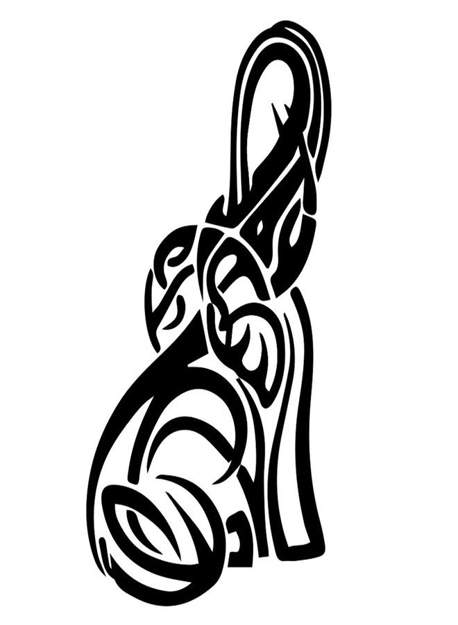 Decal Serpent Tribal Elephant Silhouette 6" Vinyl Sticker Car Decal (6" White) - Image 1
