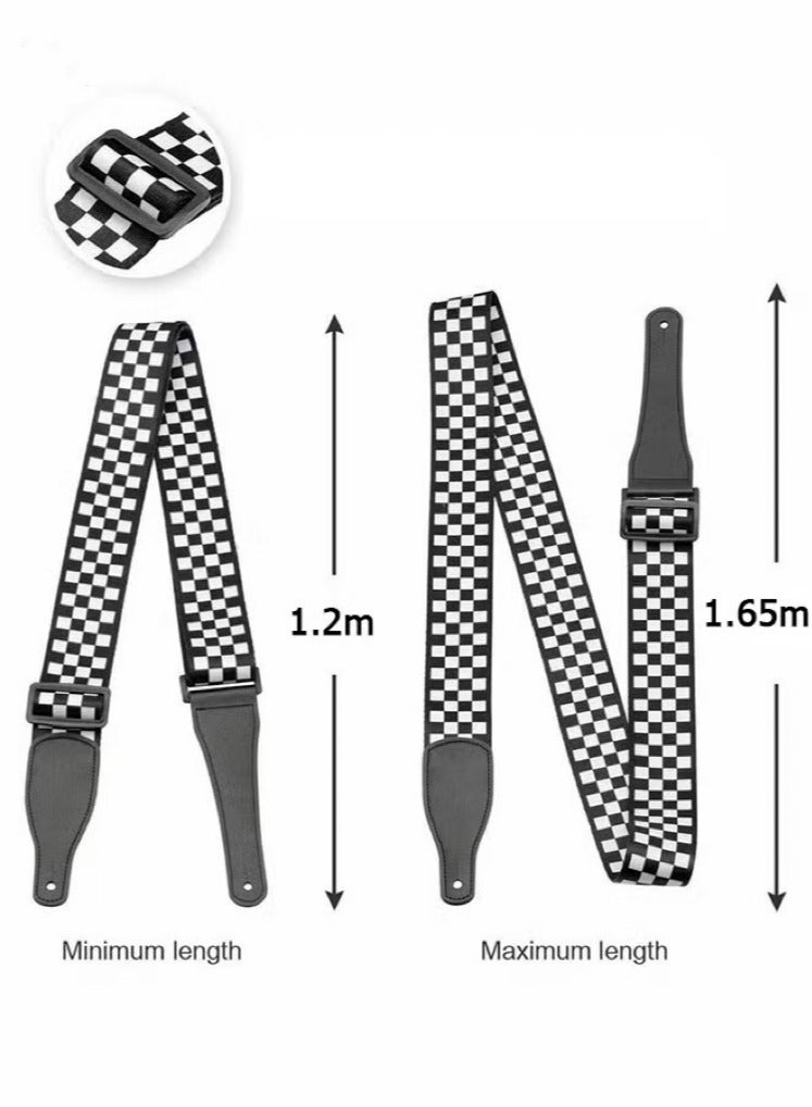 Embroidery Guitar Strap, Adjustable Guitar Strap/Bass Strap, Cotton Strap for Bass, Electric & Acoustic Guitars (Length 102~165cmWidth 5cm)  - Image 2