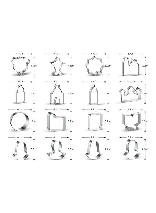 NIBEMINENT 16-Pieces Cookie Mold Silver - Image 2
