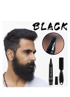 EELHOE Beard Pencil Filler For Men, Natural Beard Pen, Waterproof & Long Lasting Natural Makeup Beard Pen For Moustache & Eyebrows(BLACK)  - Image 4