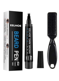 EELHOE Beard Pencil Filler For Men, Natural Beard Pen, Waterproof & Long Lasting Natural Makeup Beard Pen For Moustache & Eyebrows(BLACK)  - Image 1