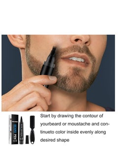 EELHOE Beard Pencil Filler For Men, Natural Beard Pen, Waterproof & Long Lasting Natural Makeup Beard Pen For Moustache & Eyebrows(BLACK)  - Image 3