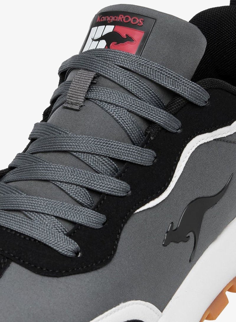 kangaROOS Men's Panelled Lace-Up Sneakers with Pull Tab - Image 4