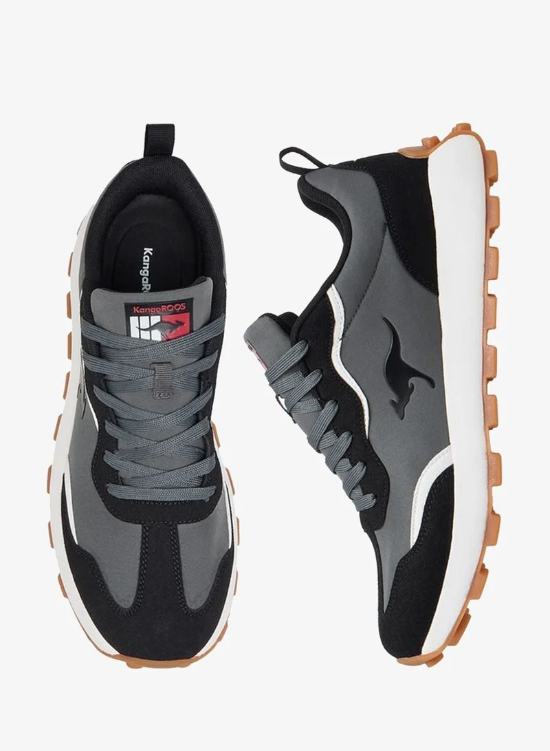 kangaROOS Men's Panelled Lace-Up Sneakers with Pull Tab