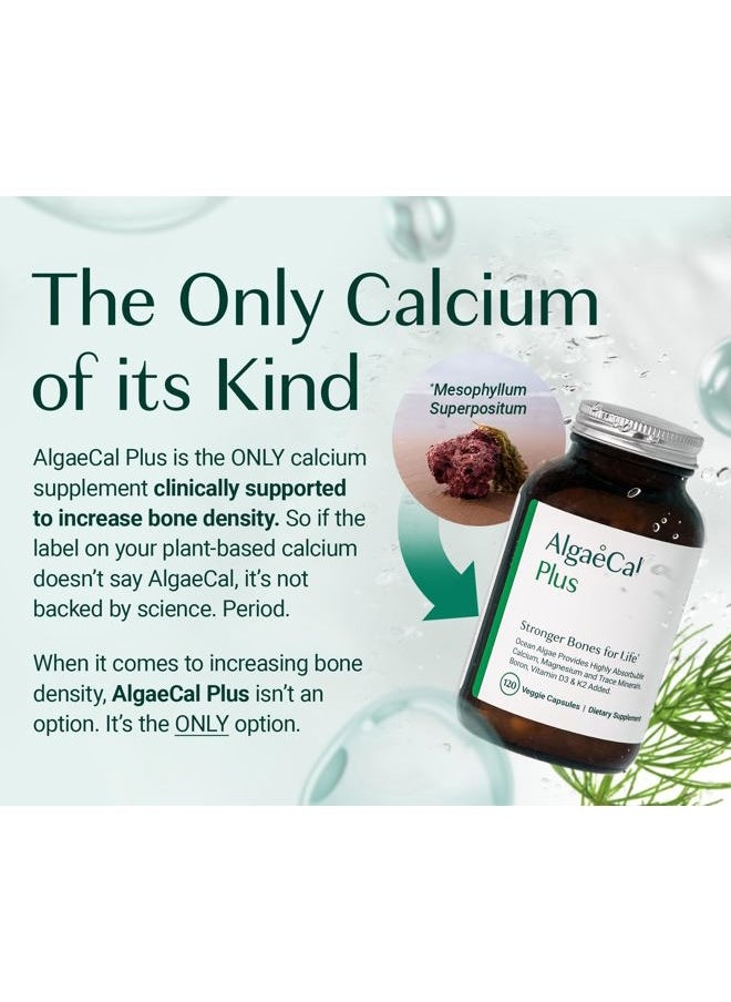 ALGAECAL - AlgaeCal - Bone Builder Pack for Bone Density Increase, Clinically Supported Plant Based Calcium Supplement & Strontium, Vitamins K2 (100mg), D3 (1600 IU), Magnesium & 16 Essential nutrients - Image 1