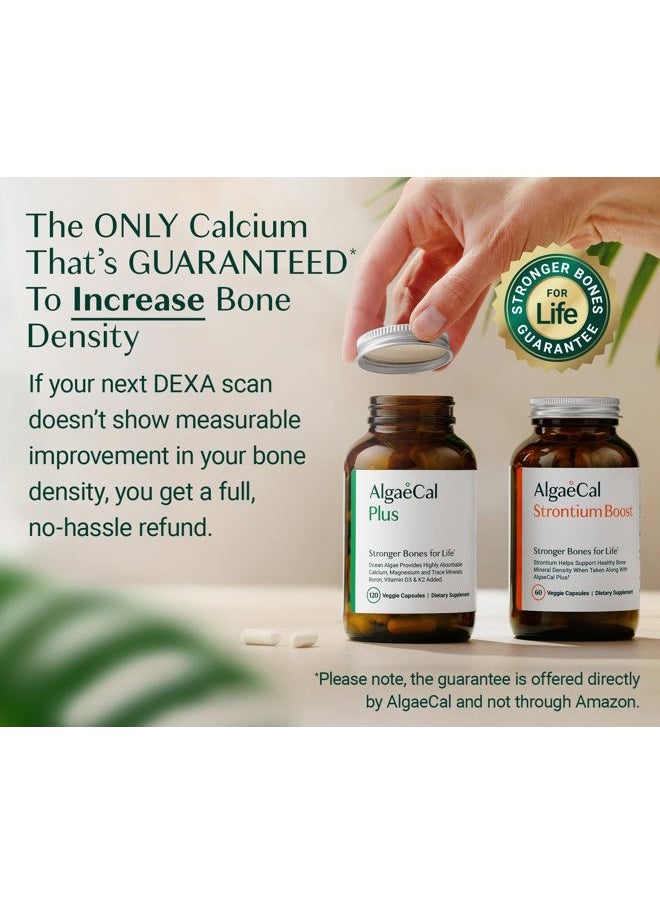 ALGAECAL - AlgaeCal - Bone Builder Pack for Bone Density Increase, Clinically Supported Plant Based Calcium Supplement & Strontium, Vitamins K2 (100mg), D3 (1600 IU), Magnesium & 16 Essential nutrients - Image 1