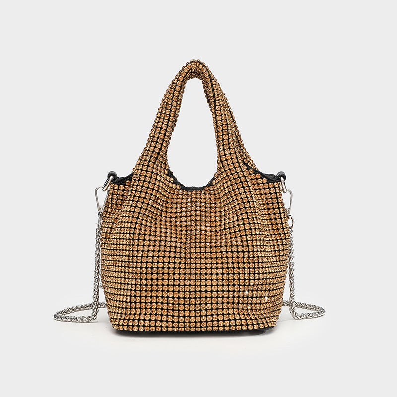 New Full Rhinestone Shiny Rhinestone Women'S Bag With Diamond-Encrusted Evening Bag, Handbag, Vegetable Basket Chain Shoulder Bag, Crossbody Bag - Image 3