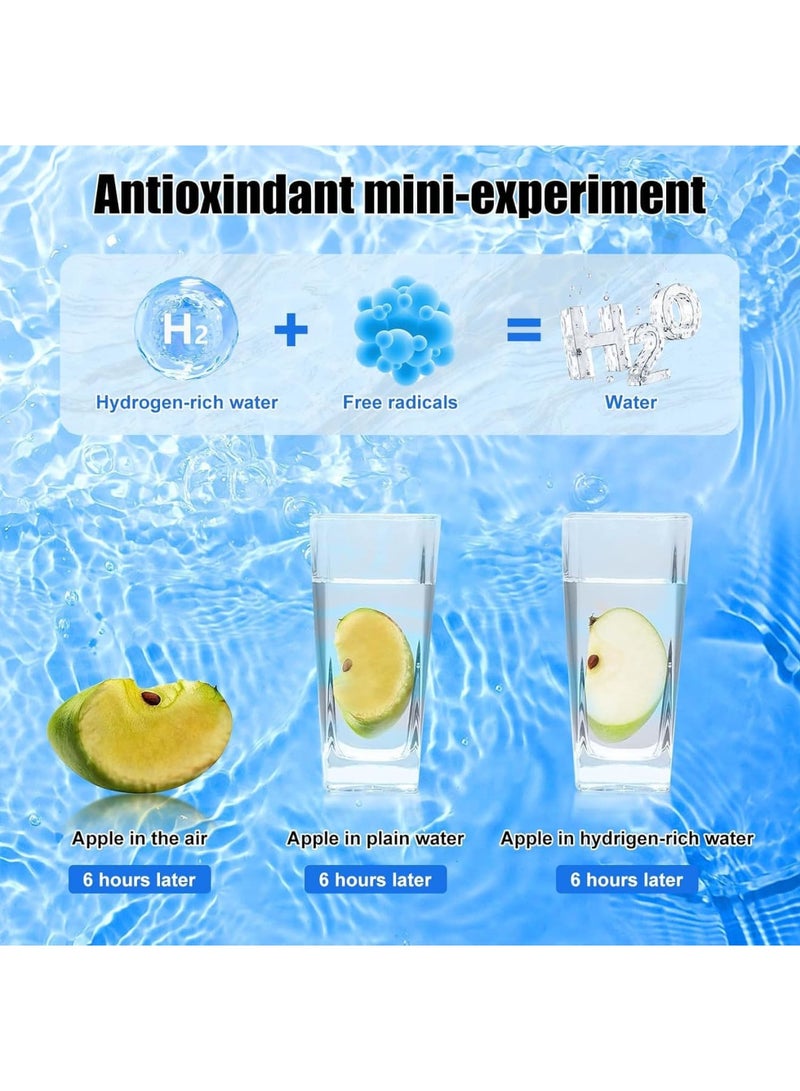 SYOSI Hydrogen Water Bottle, Portable Glass Hydrogen Rich Water Generator with SPE and PEM Technology, Rechargeable Ionizer Machine for Daily Home Office Travel Fitness Use, 400ml - Image 2